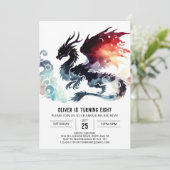 Fiery Dragon Birthday Digitaal Kaart (Staand voorkant)