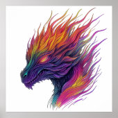 Fiery Dragon Head Poster (Voorkant)