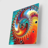 Fiery Dragon Spiral Vierkante Klok (Hoek)