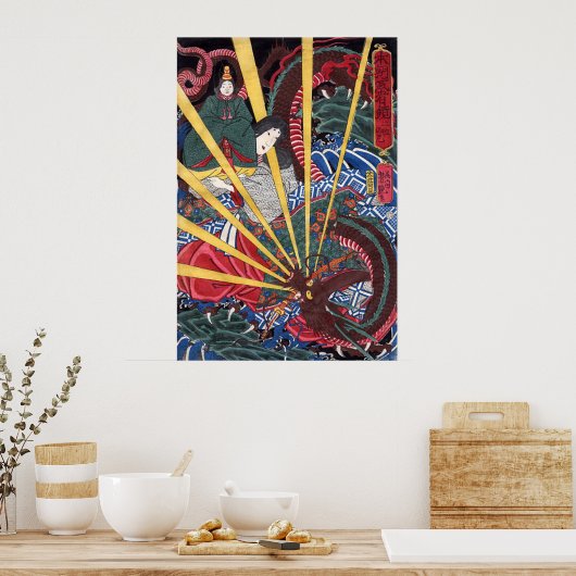 Fiery Dragon van het Poster van Yoshitsuya (Keuken)