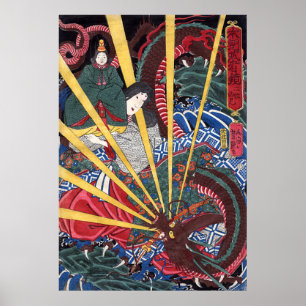 Fiery Dragon van het Poster Yoshitsuya