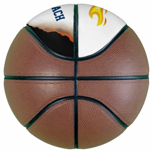 Fiery duivels hoofdvlam die hete schoten gooit basketbal (Rechts)