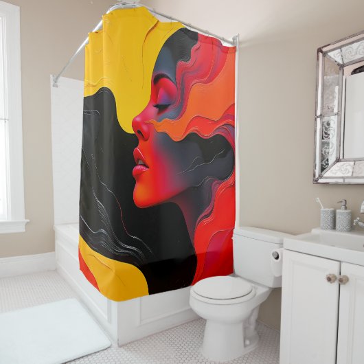 Fiery Elegance Douchegordijn (In situ)