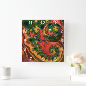 Fiery Elegance - Een studie naar complexiteit Vierkante Klok (Huis)