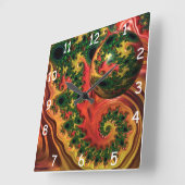 Fiery Elegance - Een studie naar complexiteit Vierkante Klok (Hoek)