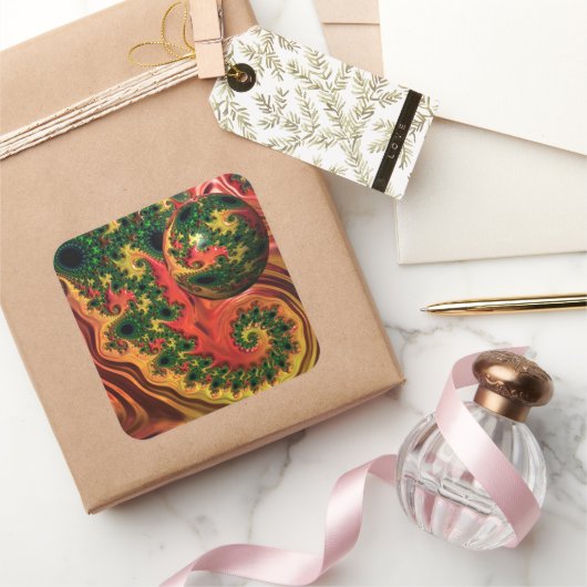 Fiery Elegance - Een studie naar complexiteit Vierkante Sticker (Geschenken)