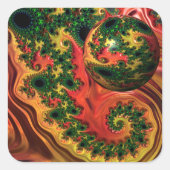 Fiery Elegance - Een studie naar complexiteit Vierkante Sticker (Voorkant)