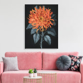 Fiery Elegance: Oranje chrysant Canvas Afdruk (Insitu (Woonkamer))