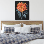 Fiery Elegance: Oranje chrysant Canvas Afdruk (Insitu (Slaapkamer))
