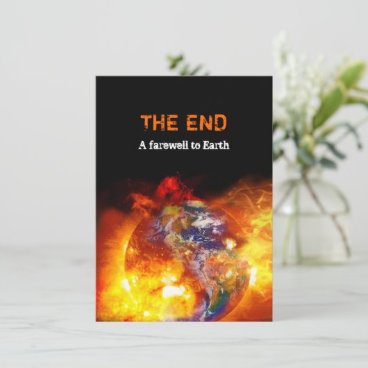 Fiery End of the World Apocalypse Party Kaart (Staand voorkant)