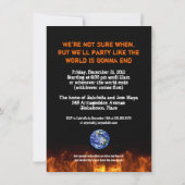 Fiery End of the World Apocalypse Party Kaart (Achterkant)