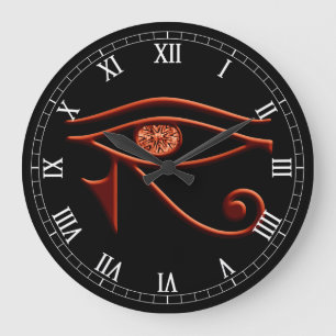 Fiery Eye of Horus Roman Numeral Clock Grote Klok