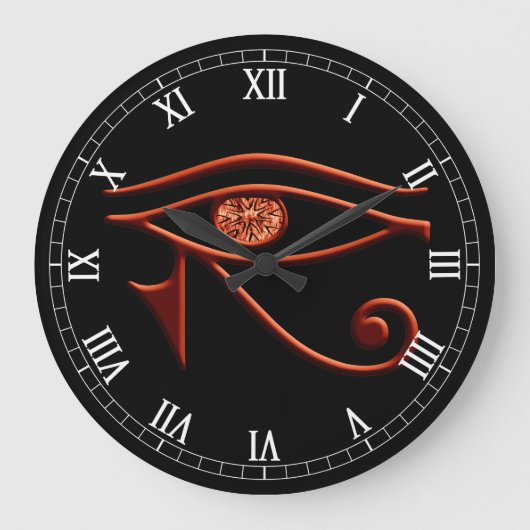 Fiery Eye of Horus Roman Numeral Clock Grote Klok (Voorkant)