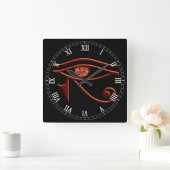 Fiery Eye of Horus Roman Numeral Clock Vierkante Klok (Huis)