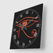 Fiery Eye of Horus Roman Numeral Clock Vierkante Klok (Hoek)