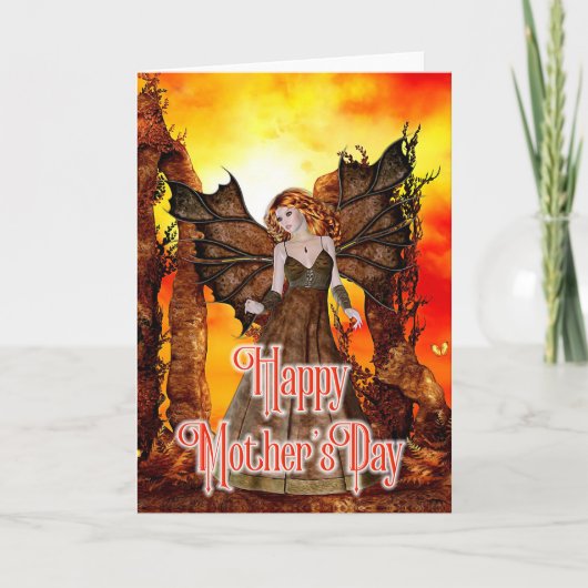 Fiery Fantasy Faerie - Moederdag Kaart (Voorkant)