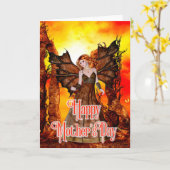 Fiery Fantasy Faerie - Moederdag Kaart (Gele Bloem)