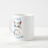 Fiery Feline Spirit – Sassy Angry Cat Design Koffiemok (Voorkant links)