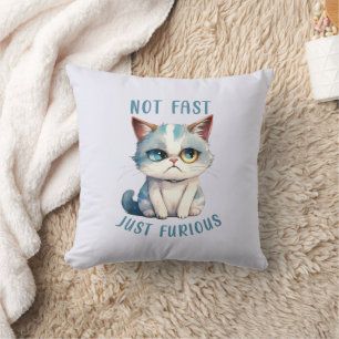 Fiery Feline Spirit – Sassy Angry Cat Design Kussen