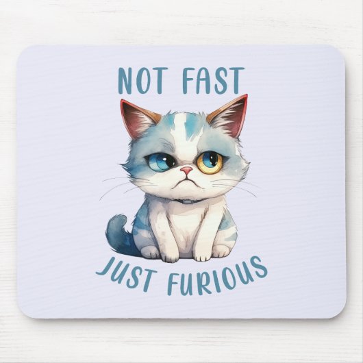 Fiery Feline Spirit – Sassy Angry Cat Design Muismat (Voorkant)