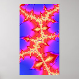 Fiery Fissure Hot Colorful Fractal Abstracte Art Poster