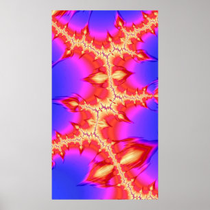 Fiery Fissure Hot Colorful Fractal Abstracte Art Poster