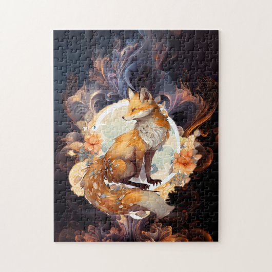Fiery Floral Fox Legpuzzel (Verticaal)