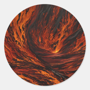 Fiery Flow vulkanisch Abstract Ronde Sticker