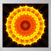 Fiery Flower Mandala Poster (Voorkant)