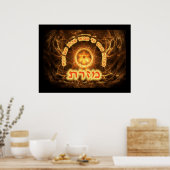 Fiery Fractal Mizrach Poster (Keuken)