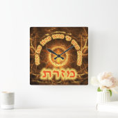 Fiery Fractal Mizrach Vierkante Klok (Huis)