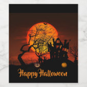 Fiery Full Moon Eten en Drinken Label Set Wijn Etiket (Enkel label)