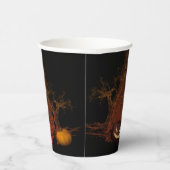Fiery Full Moon Halloween Papieren Bekers (Rechts)