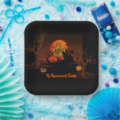 Fiery Full Moon Halloween Papieren Bordje (Feest)