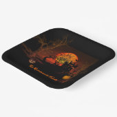 Fiery Full Moon Halloween Papieren Bordje (Gebogen)