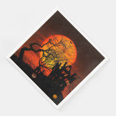 Fiery Full Moon Halloween Servet (Hoek)
