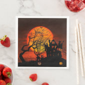 Fiery Full Moon Halloween Servet (Insitu)