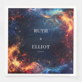 Fiery Galaxy bruiloft servetten (Voorkant)