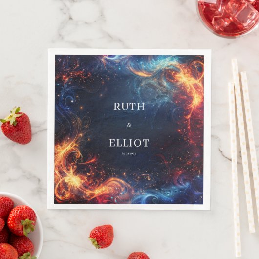 Fiery Galaxy bruiloft servetten (Insitu)