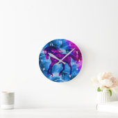 Fiery Galloping Black Horse Animal Art Ronde Klok (Huis)