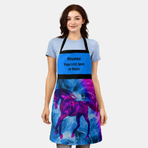 Fiery Galloping Zwart Paard Gepersonaliseerd Schort