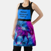 Fiery Galloping Zwart Paard Gepersonaliseerd Schort (Insitu)