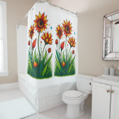 Fiery Garden Bloom Douchegordijn (In situ)