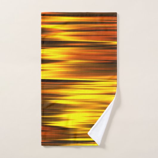 Fiery geel Sinaasappel bruin Abstract Design Monog Bad Handdoek (Handdoek)