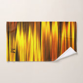 Fiery geel Sinaasappel bruin Abstract Design Monog Bad Handdoek (Handdoek)