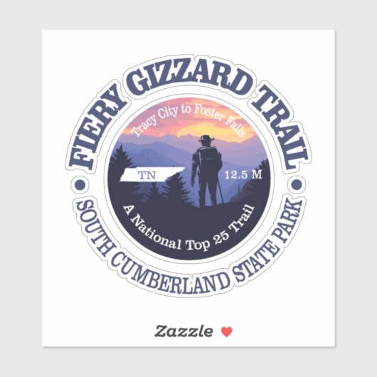 Fiery Gizzard Trail (rd2) Sticker (Vel)