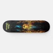 Fiery gloeiende tijger blauw & geel koele stijl persoonlijk skateboard (Horizontaal)