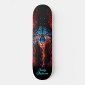 Fiery gloeiende tijger blauw & rood koele stijl persoonlijk skateboard (Voorkant)