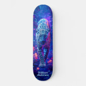 Fiery Glowing Blue Cheetah Cool Style Persoonlijk Skateboard (Voorkant)