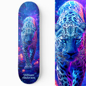 Fiery Glowing Blue Cheetah Cool Style Persoonlijk Skateboard